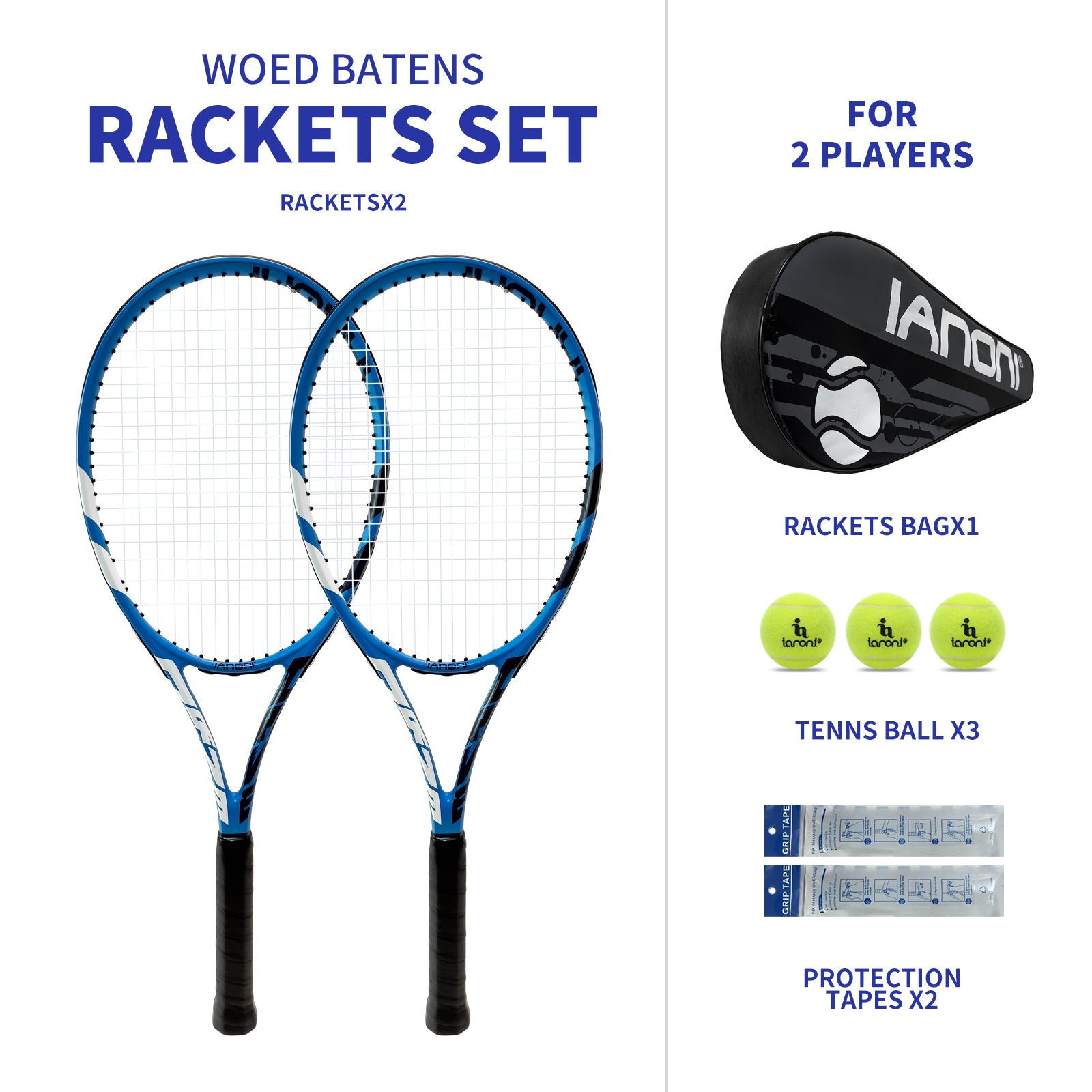 IANONI cheapest 2 Blue Padel Tennis Racquets Paddle Tennis Rackets NWT