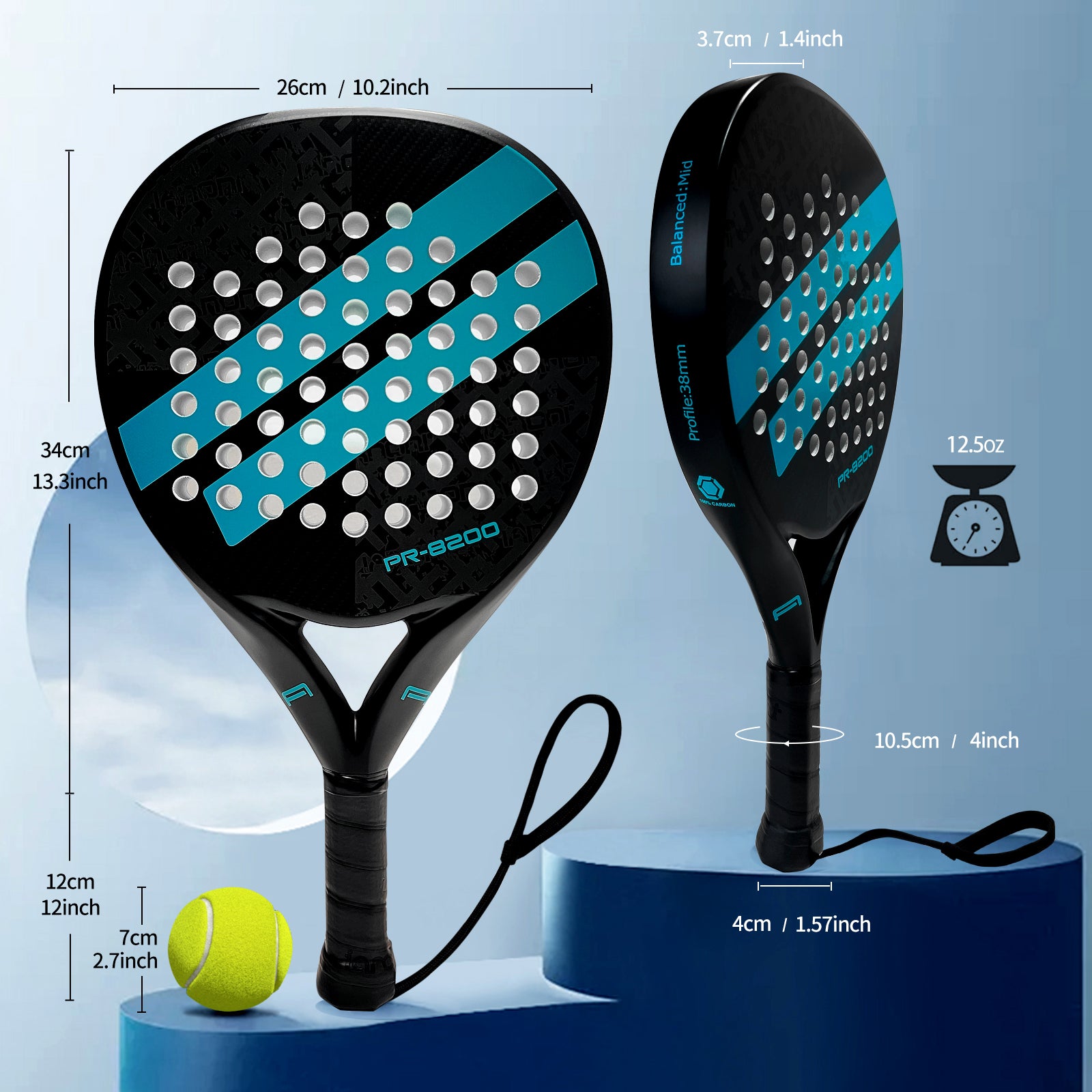 IANONI outlet 2 Blue Padel Tennis Racquets Paddle Tennis Rackets NWT